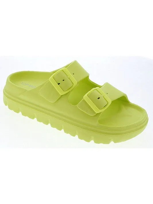 True Colors Double Buckle Waterproof Slides