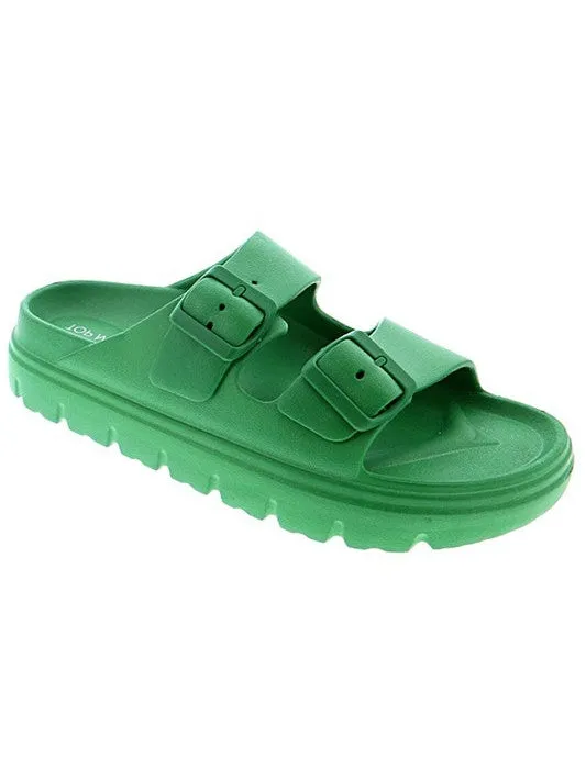 True Colors Double Buckle Waterproof Slides