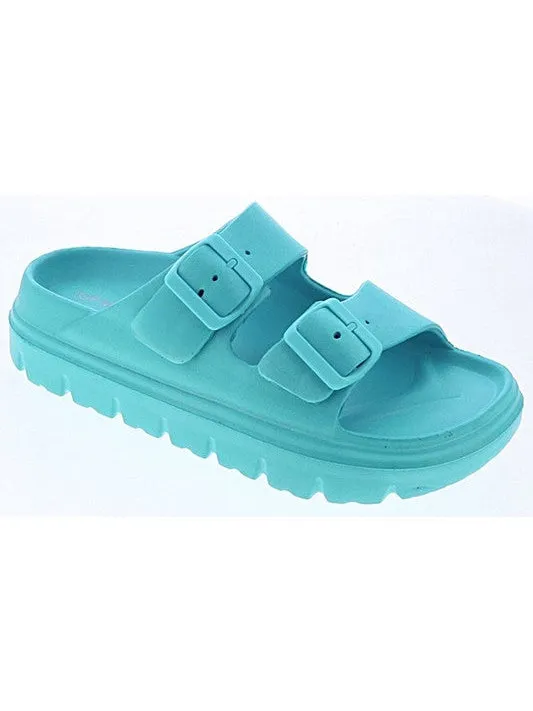 True Colors Double Buckle Waterproof Slides
