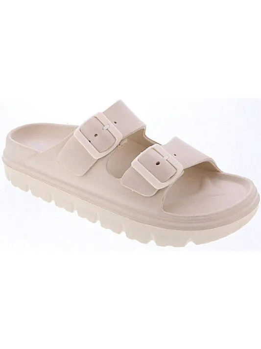 True Colors Double Buckle Waterproof Slides