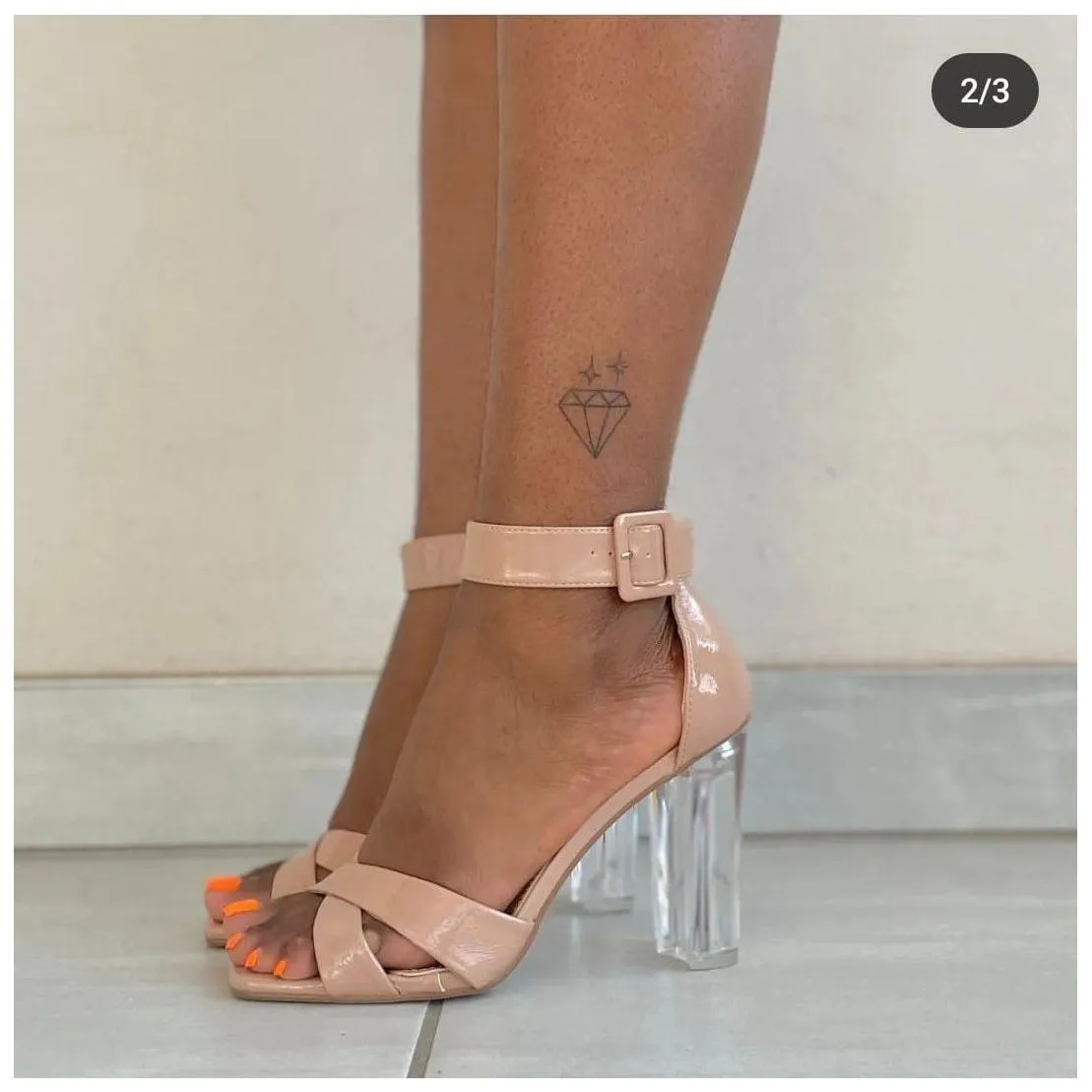 Vintage Ankle Strap Transparent Heels