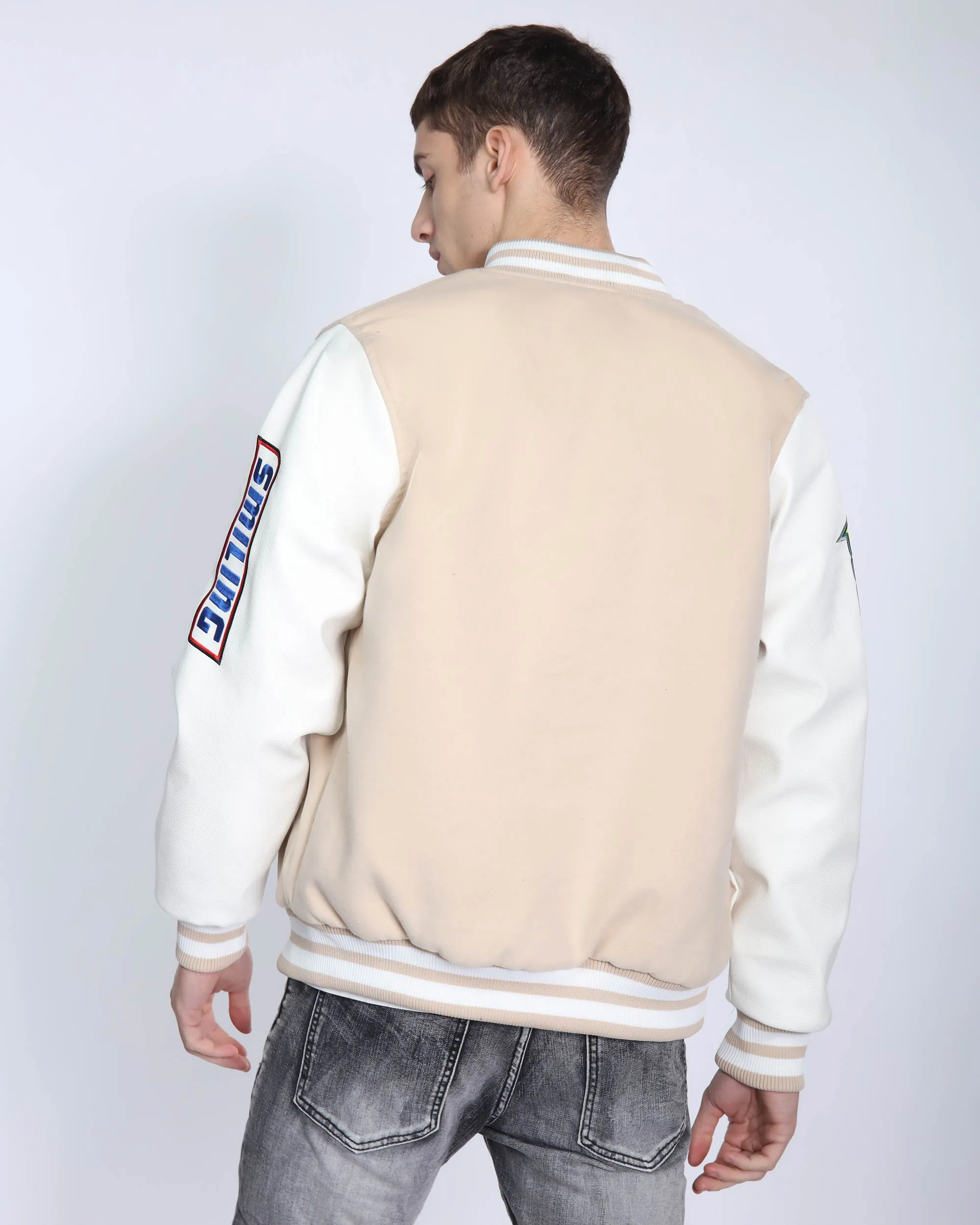 Vintage Baseball Jacket with Patches-Mexico Local Delivery