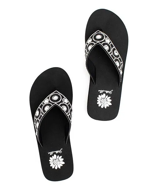 Yellow Box Palmer Black Slip On Fashion Thong Details Platform