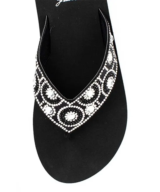 Yellow Box Palmer Black Slip On Fashion Thong Details Platform